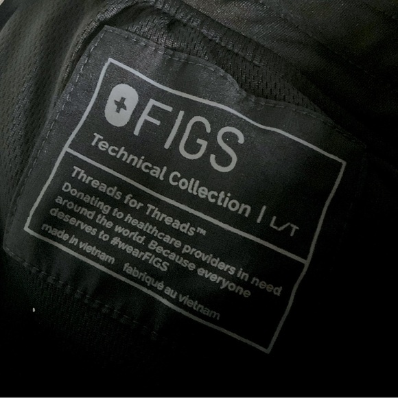 Figs Yola FreeX Lined Straight Leg Scrub Pants Sz L Tall Black Medical Healthcar - Picture 8 of 9